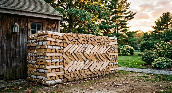 Укладка дров в Чёрном, улица Каминная, 36