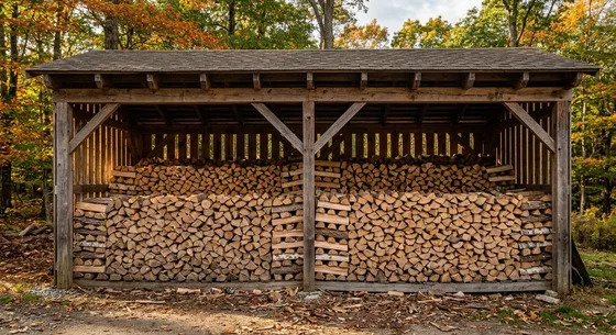 Укладка дров в Чёрном, улица Лесная, 9